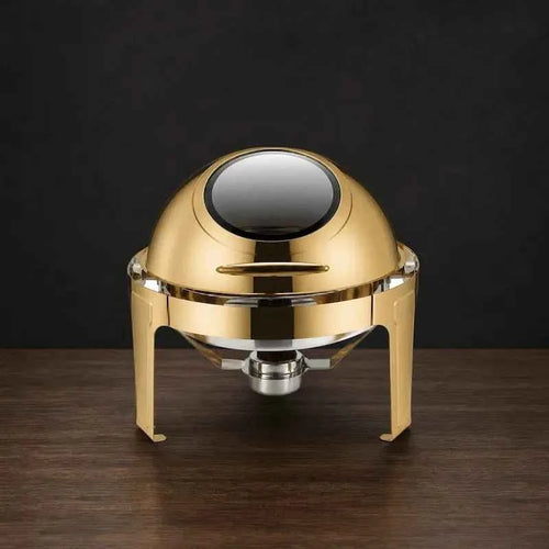 Full-Gold Round 6.8L Roll-Top Chafer for Formal Banquets