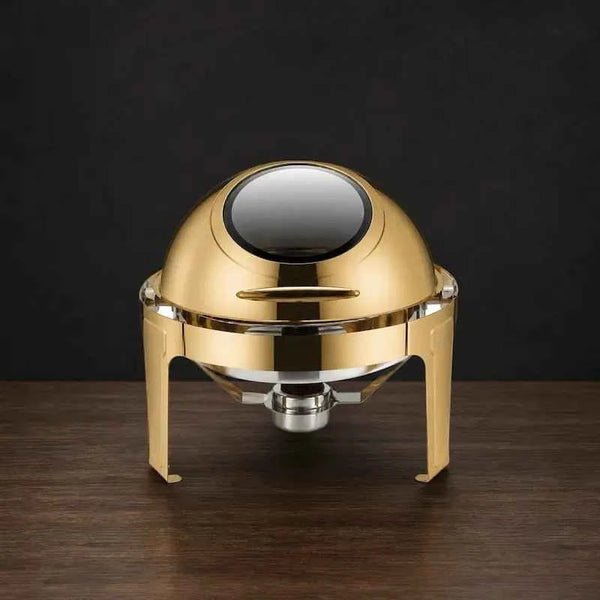 Full-Gold Round 6.8L Roll-Top Chafer for Formal Banquets