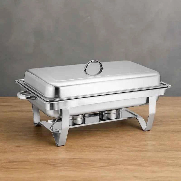 Polished Silver Foldable 9L Chafing Dish with 1–4 Pan Sections