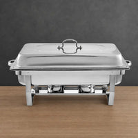 Polished Silver Foldable 9L Chafing Dish with Multiple Pan Configurations
