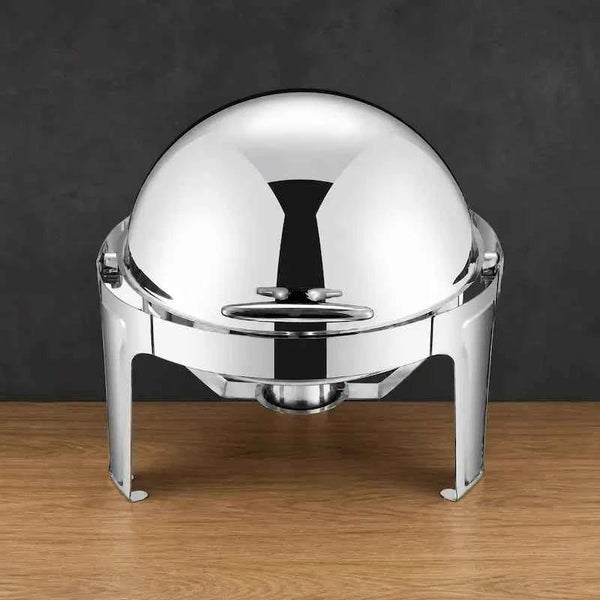 Round 6.8L Roll-Top Chafing Dish with Solid Dome Lid - HUFA Kitchenware