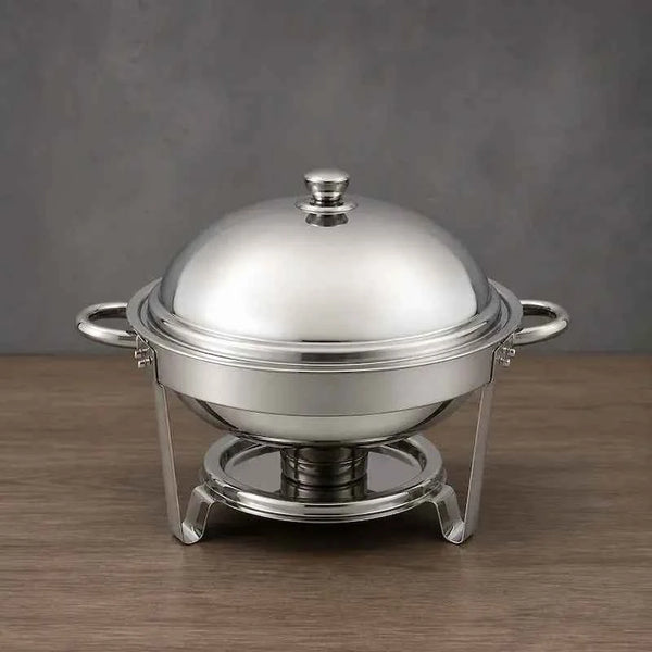Round Stainless Steel Buffet Chafer in 5L and 6L Capacities