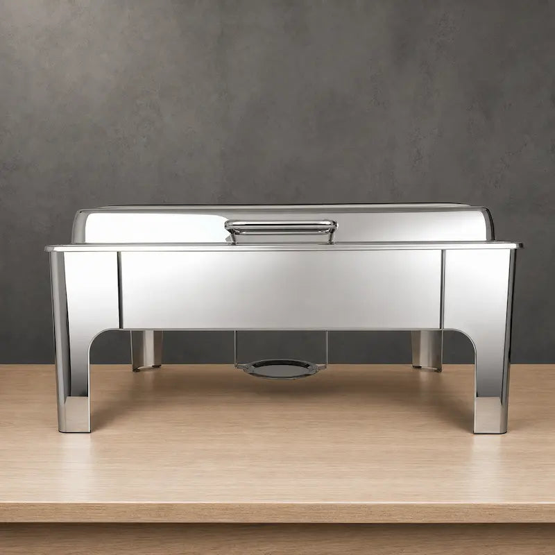 Silver Viewing-Lid Chafing Dish in Rectangular, Square and Round Options