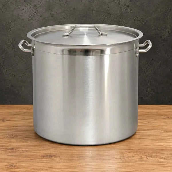 Tall Body 1.2 mm 201 Stainless Steel Stock Pot with Lid, 50–400L