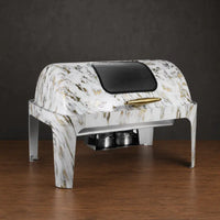 Marble-Finish Full-Size Chafer with Wide Viewing Window