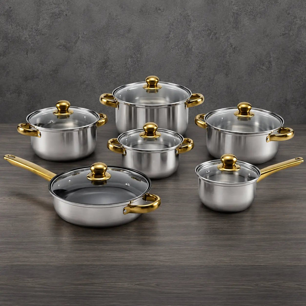 Orange 12-Piece Magnetic Stainless Steel Cookware Set - HUFA Kitchenware