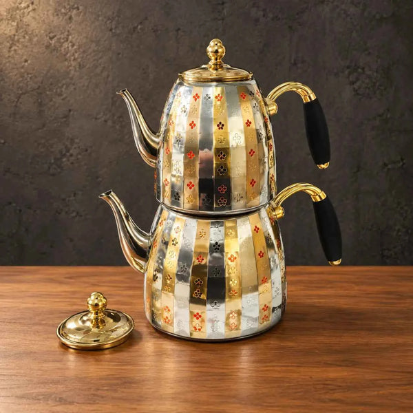 Factory-Made Zinc Alloy Side-Handle Nesting Kettle Set, 1 L + 2 L