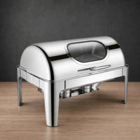 Polished Silver 11L Rectangular Chafer with Viewing Window