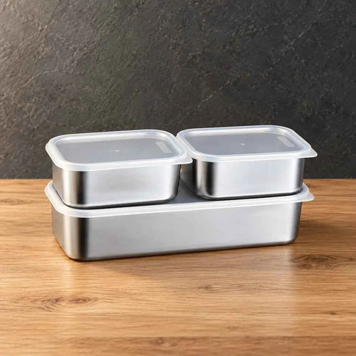 Deep-Base Rectangular Food Storage Set, 500–1,200 mL