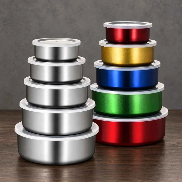 Five-Piece Round Fresh-Keeping Box Set, Standard or Colorful