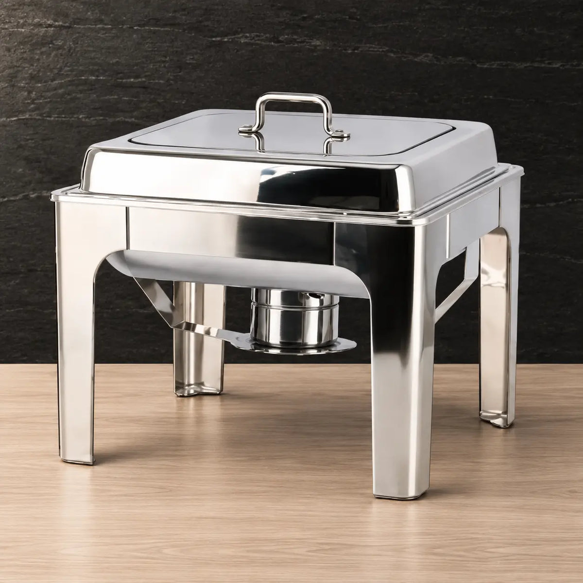 Square Open-Access Chafer with Single-Grid Serving Pan - HUFA Kitchenware