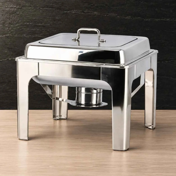 Square Open-Access Chafer with Single-Grid Serving Pan