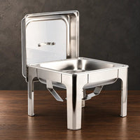 Square Viewing Chafer with Hanging Lid for Single-Grid Service - HUFA Kitchenware