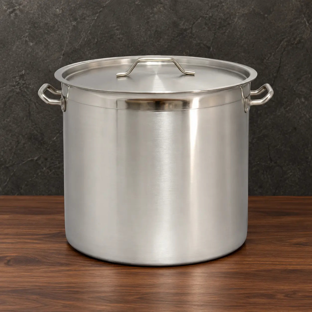 Tall body stainless steel stock pot with lid and side handles