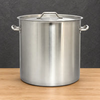 Tall body stainless steel stock pot with lid and side handles