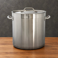 Tall Straight-Rim 201 Stainless Steel Stock Pot with Lid, 6–225L - HUFA Kitchenware