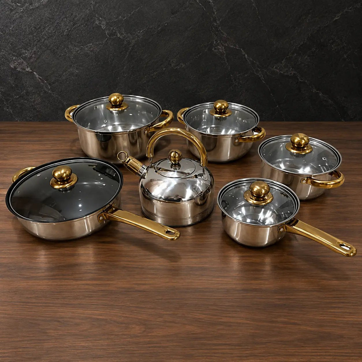 Teal 12-Piece Magnetic Stainless Steel Cookware Set - HUFA Kitchenware