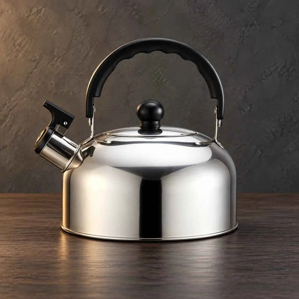 Thin Silver Whistling Teapot from HUFA Factory, 3–5 L