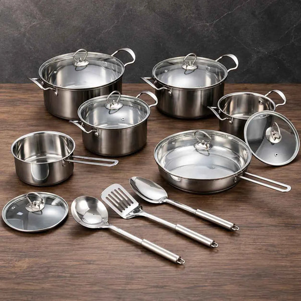 Wire-Handle 15-Piece Glass-Lid Cookware Set Manufacturer
