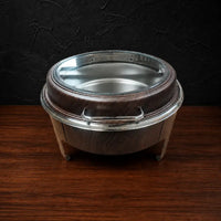 Wood or Marble 8L Round Chafer with Slow-Close Viewing Lid